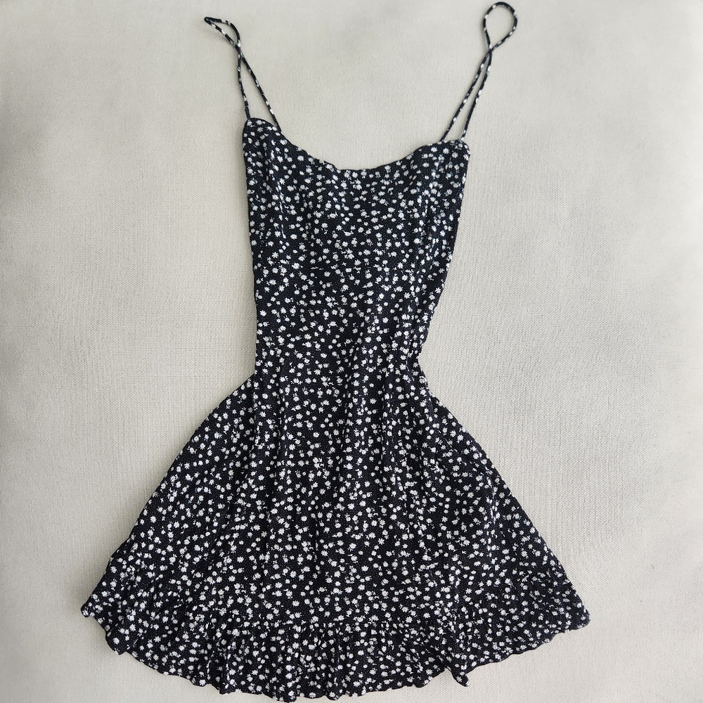 Oak + Fort Black Floral Summer Dress